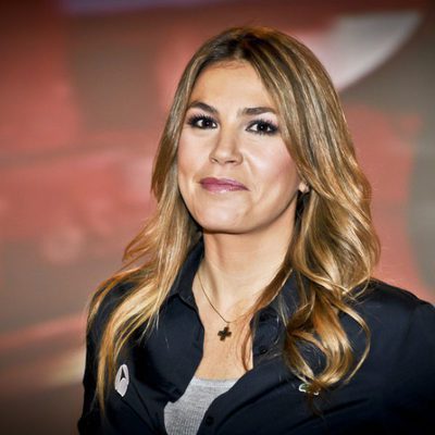 Nira Juanco en la rueda de prensa de la 'Fórmula 1 2014'