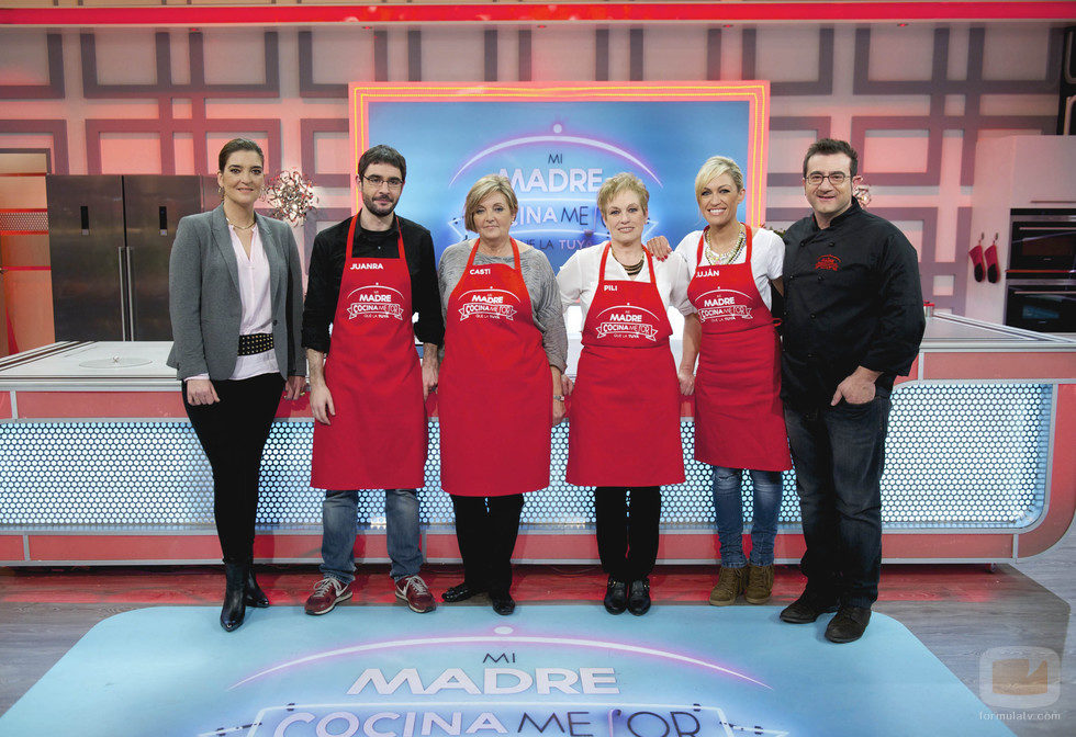 Juanra, Luján y sus madres en 'Mi madre cocina mejor que la tuya'