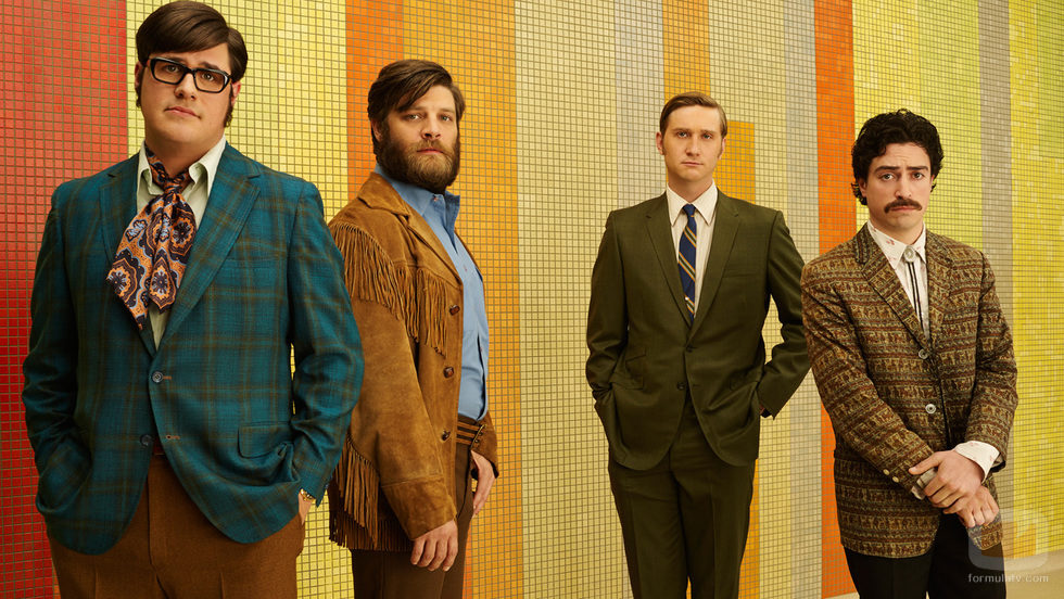 Harry Crane, Stan Rizzo, Ken Cosgrove y Michael Ginsberg en 'Mad Men'