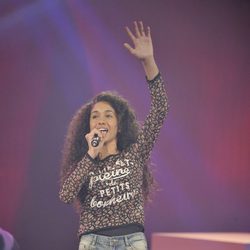 Eva Ruiz, cantante del equipo de Bisbal, en el último programa de 'La voz kids'