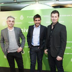 Marc Redondo, Luis Obiols y Adrián Cordero en el 8º aniversario de laSexta