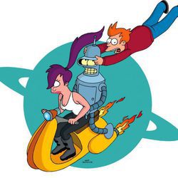 Los personajes de Leela, Bender y Fry de 'Futurama'