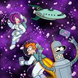 Leela, Bender y Fry