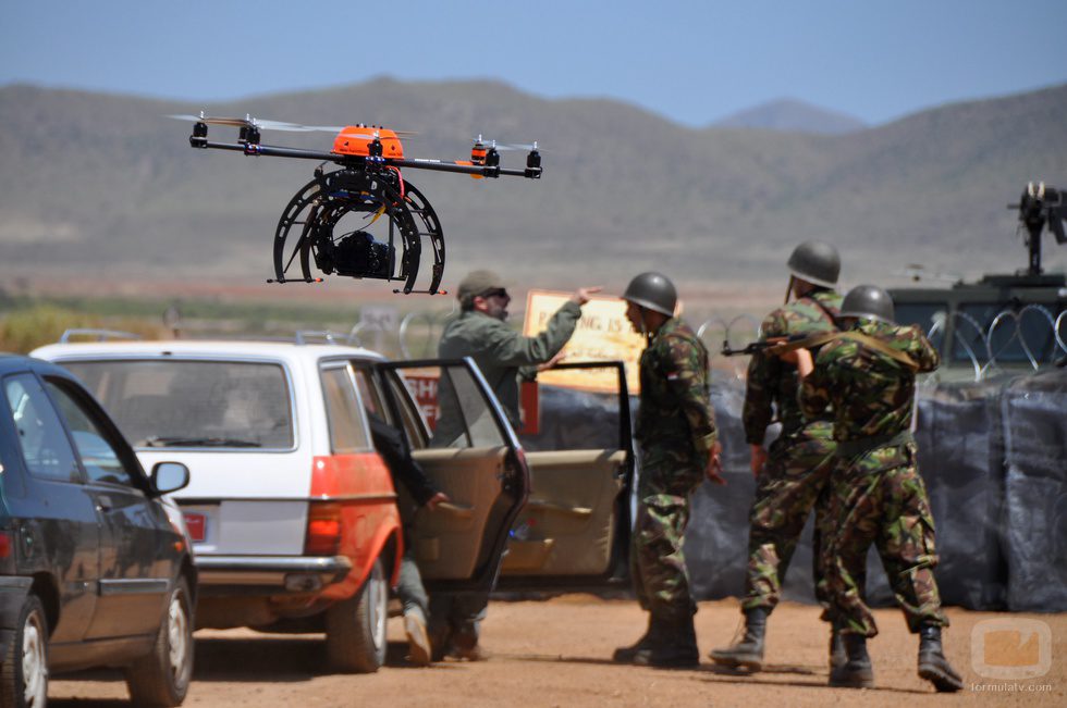 Grabación utilizando el sistema de drones en 'Rescatando a Sara'