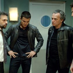 Pau Durá, Álex González, José Coronado y Fernando Gil en 'El Príncipe'