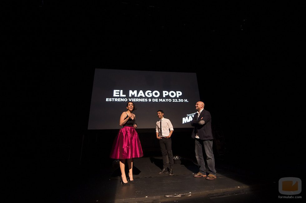 Ruth Lorenzo, Antonio Díaz y Fernando Jerez en la presentación de 'El Mago Pop'
