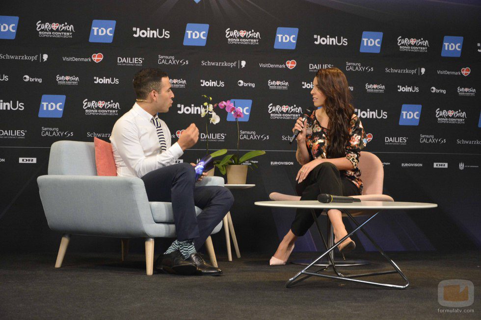 Ruth Lorenzo atiende a la prensa en Copenhague