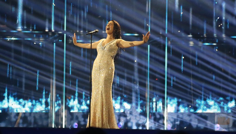 Ruth Lorenzo en el primer ensayo de la Final de Eurovisión 2014