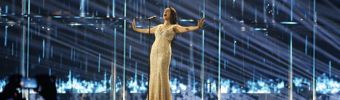 Ruth Lorenzo en el primer ensayo de la Final de Eurovisión 2014