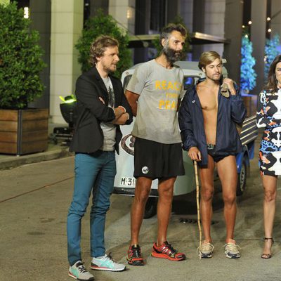 Rafa Lomana y Abraham García a su llegada a los estudios de Telecinco