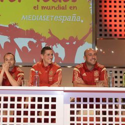 Jugadores de "La Roja" durante la presentación del Mundial de Brasil por Mediaset España