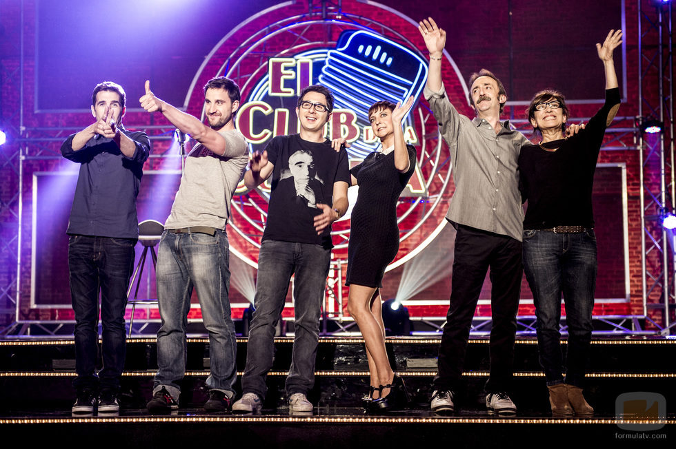 Gonzo, Dani Rovira, Berto Romero, Eva Hache, Santi Rodríguez e Isabel Ordaz en 'El Club de la Comedia'