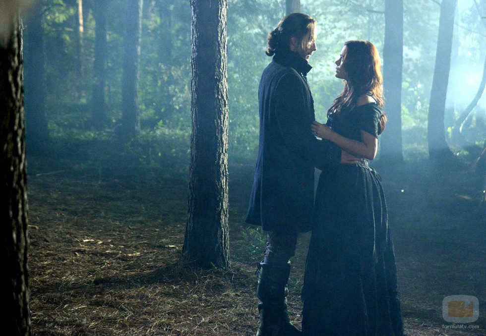 Ichabod Crane y Katrina Crane en el bosque