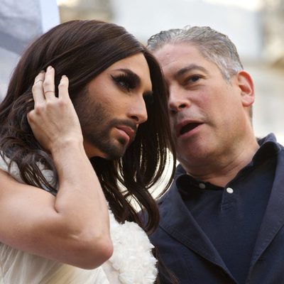Conchita Wurst junto a Boris Izaguirre en el Orgullo Gay 2014 de Madrid