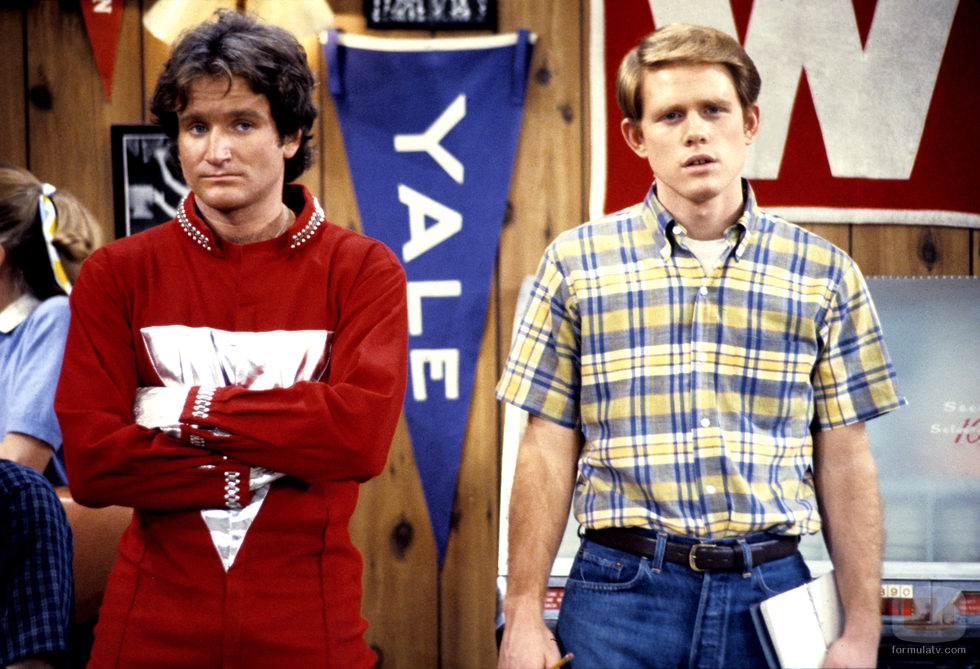 Robin Williams con Ron Howard en la serie 'Días felices'