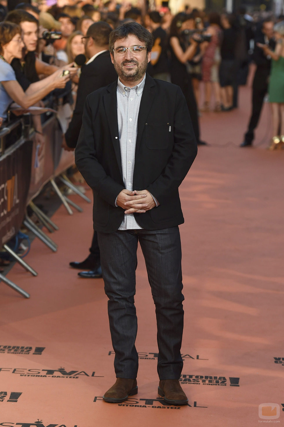 Jordi Évole en la alfombra naranja del FesTVal 2014