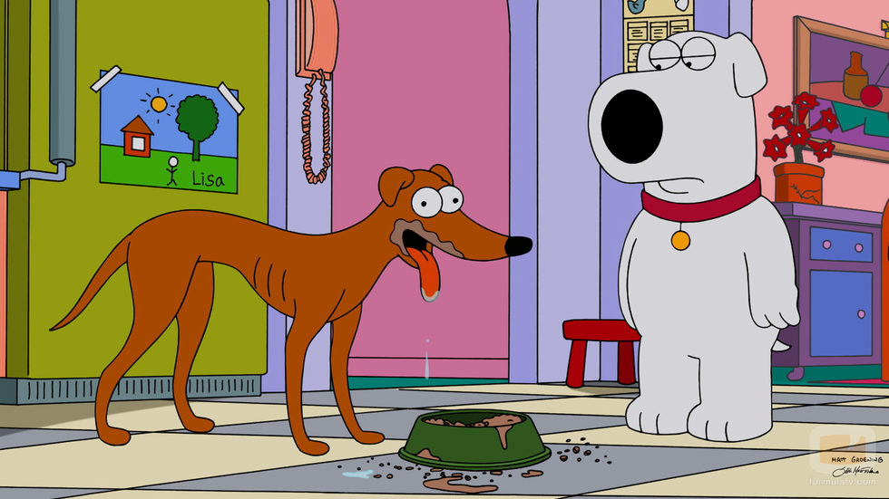 Brian Griffin con Pequeño Ayudante de Santa Claus