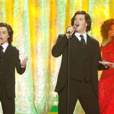 Daniel Diges y José Luis en la gala 6 de 'Tu cara me suena mini'