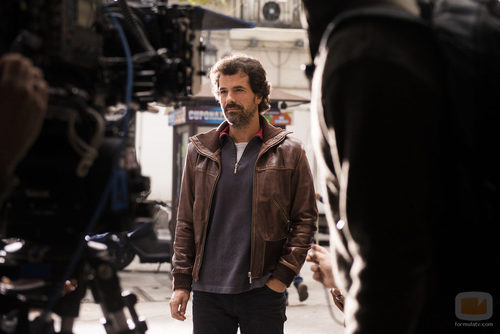 Rodolfo Sancho en el rodaje de 'El Ministerio del Tiempo'