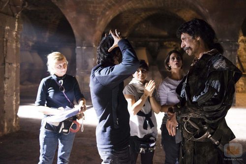 Nacho Fresneda en el rodaje de 'El Ministerio del Tiempo'