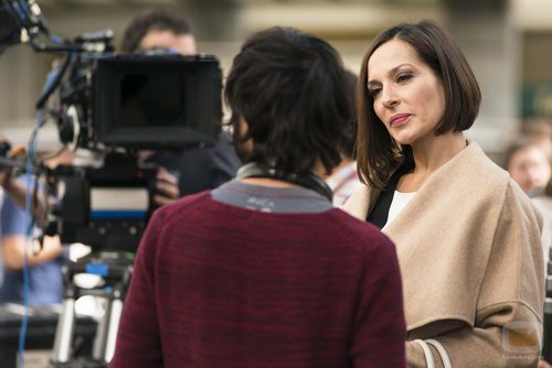 Natalia Millán en el rodaje de 'El Ministerio del Tiempo'