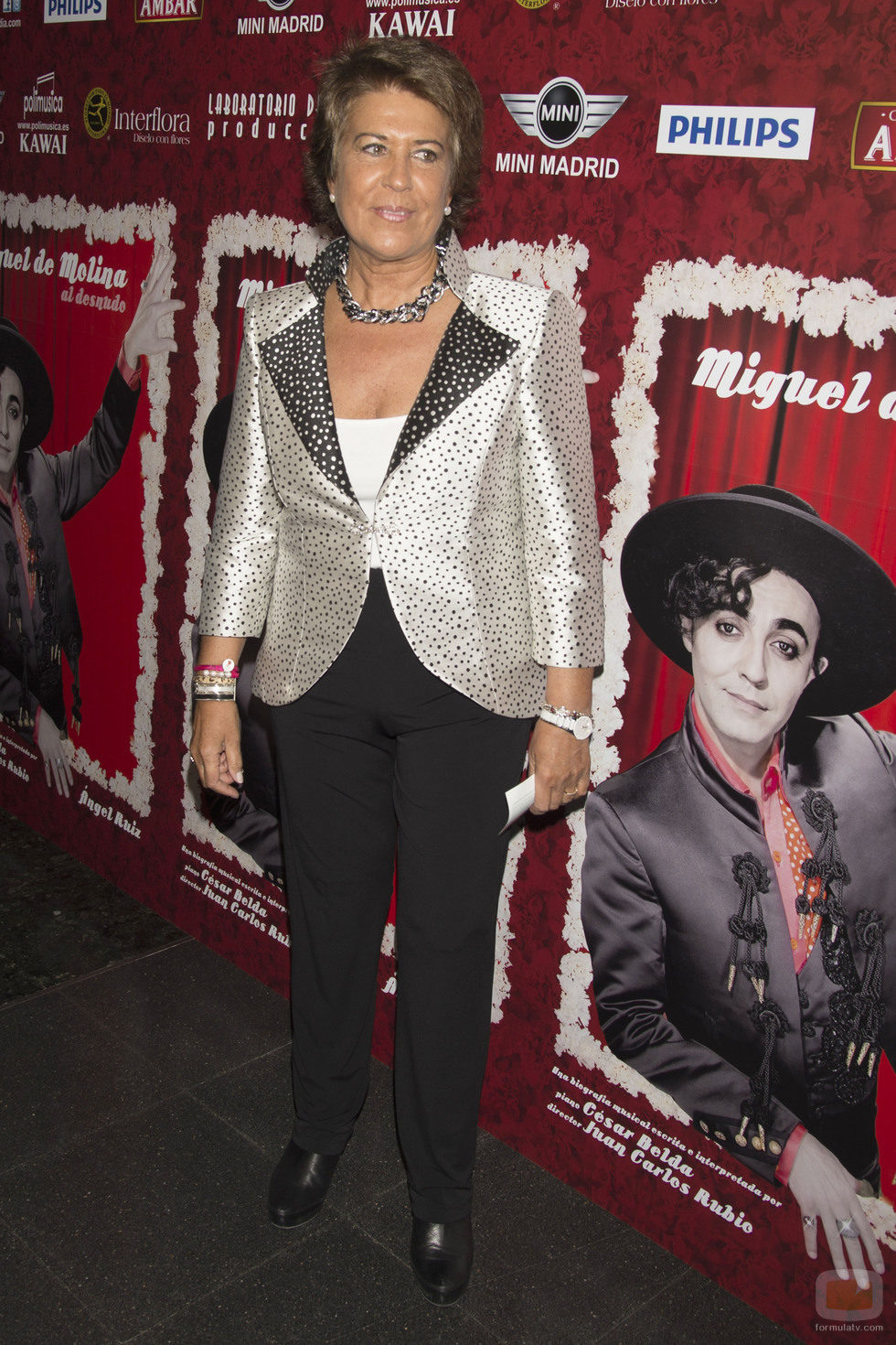 Conchita Pérez en el estreno de la obra de teatro 'Miguel de Molina al desnudo'