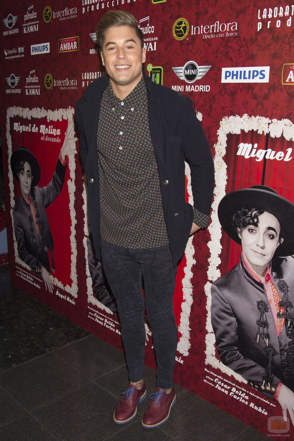 Abraham García en el estreno de la obra de teatro 'Miguel de Molina al desnudo'