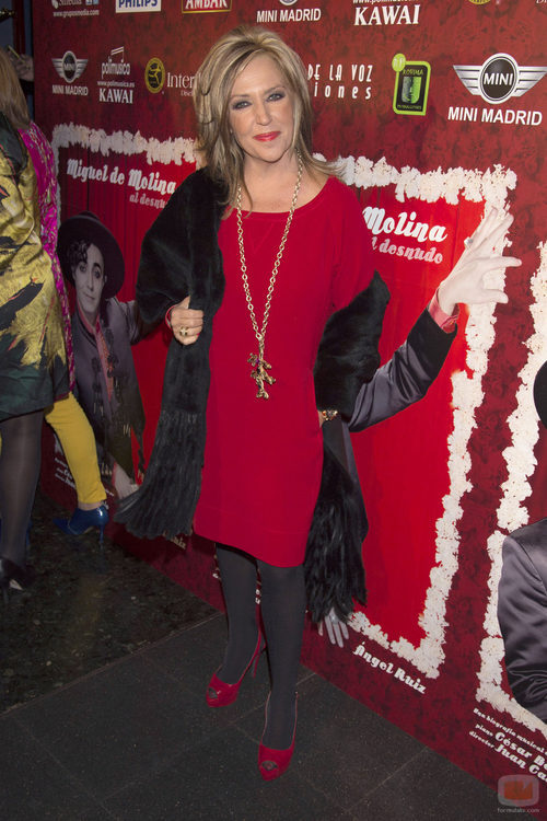 Lydia Lozano en el estreno de la obra de teatro 'Miguel de Molina al desnudo'
