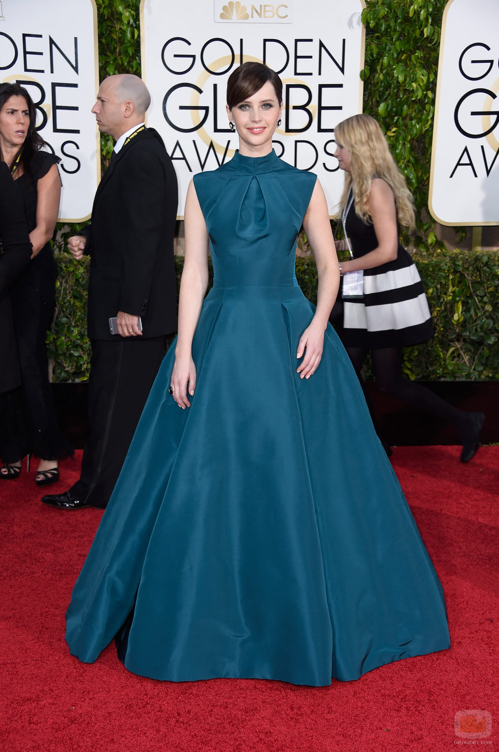 Felicity Jones en los Globos de Oro 2015