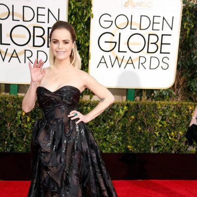 Taryn Manning en la alfombra roja de los Globos de Oro 2015