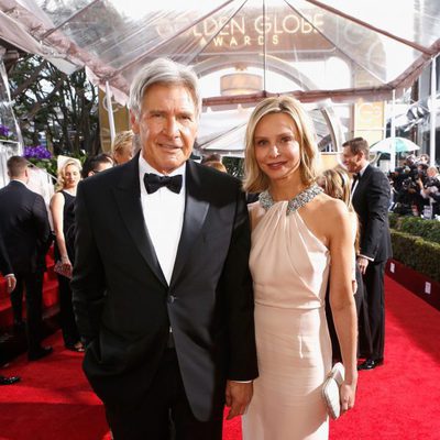 Harrison Ford y Calista Flockhart en los Globos de Oro 2015