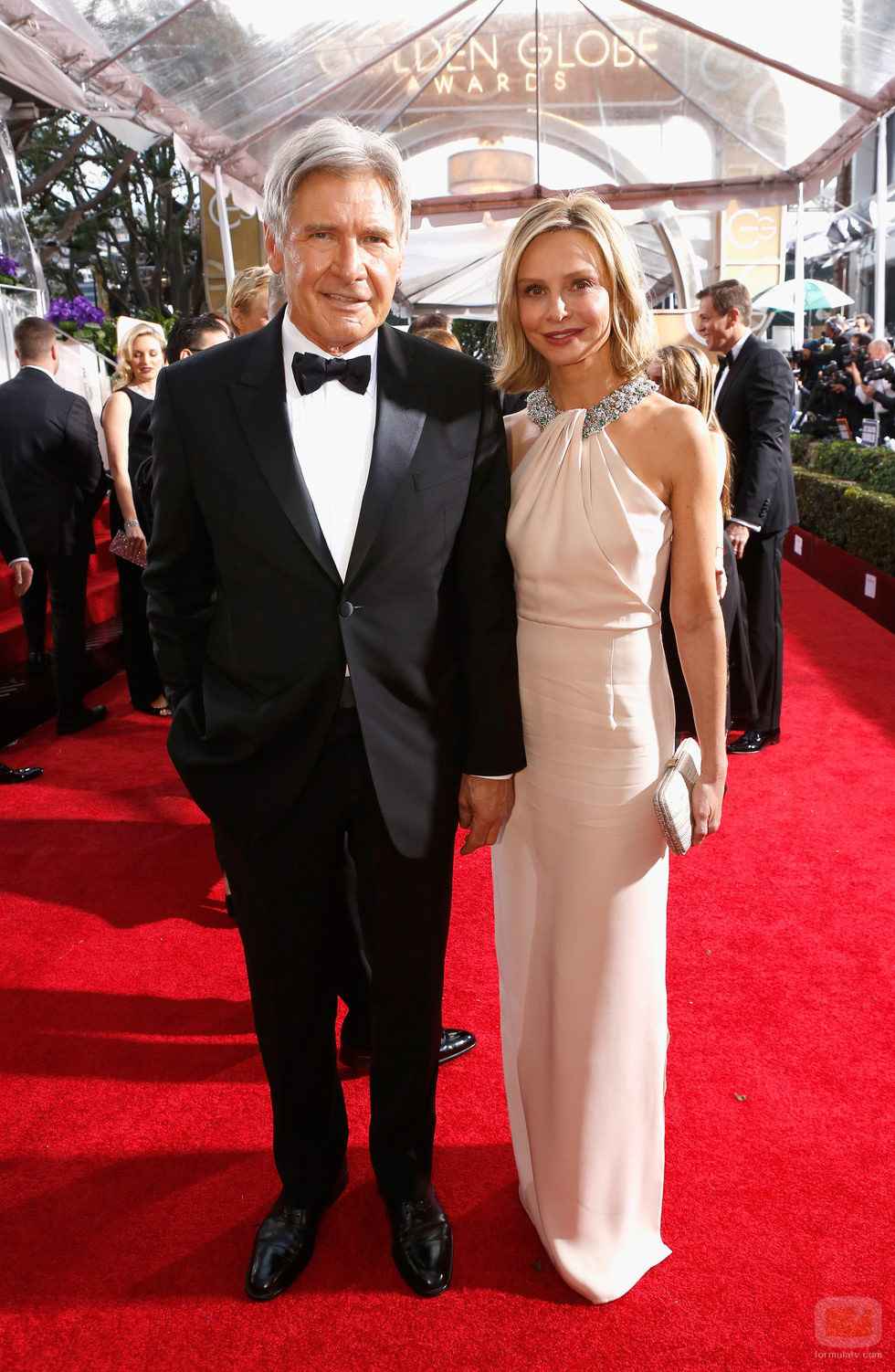 Harrison Ford y Calista Flockhart en los Globos de Oro 2015