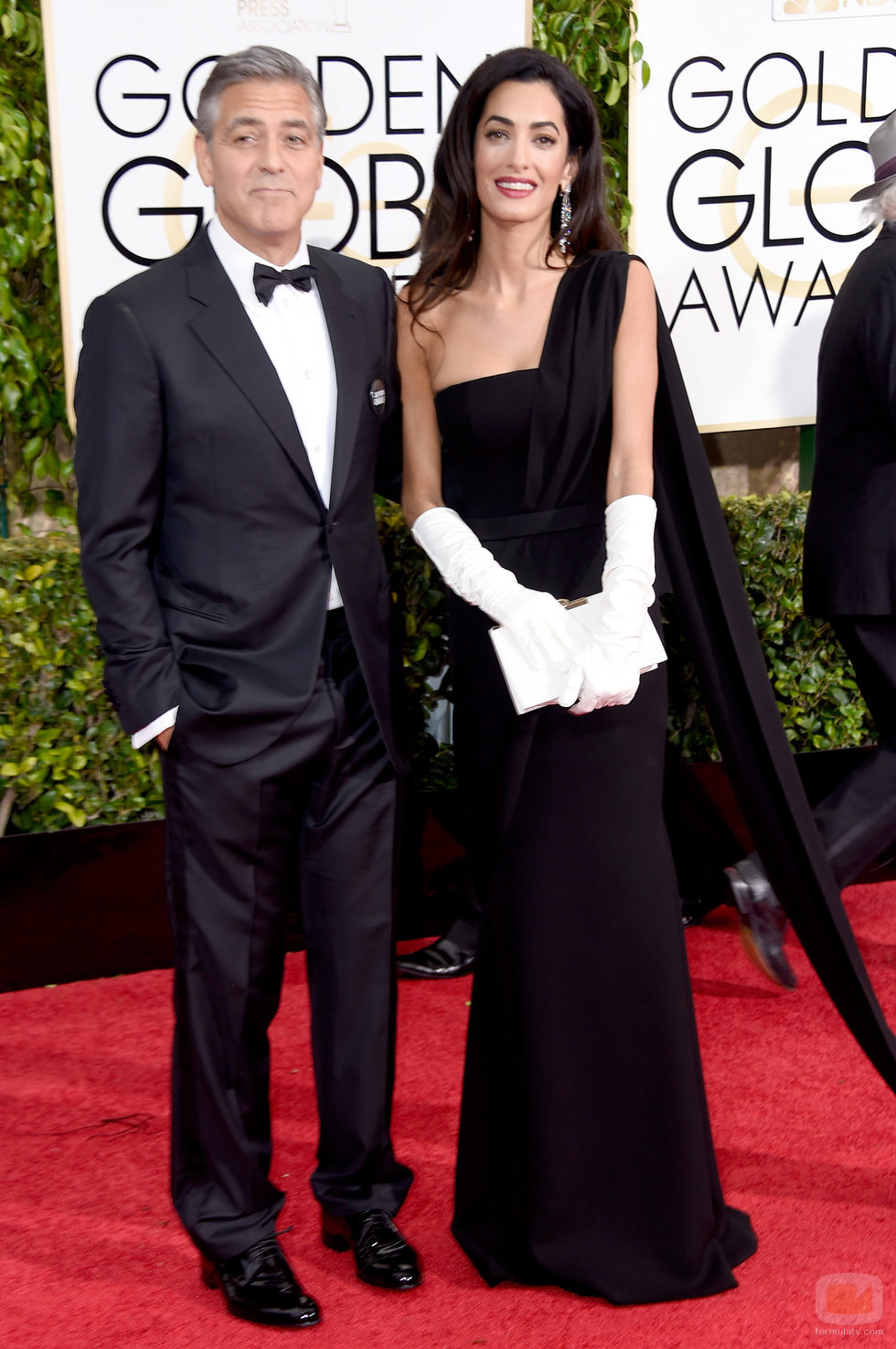 George Clooney y Amal Alamuddin Clooney en los Globos de Oro 2015