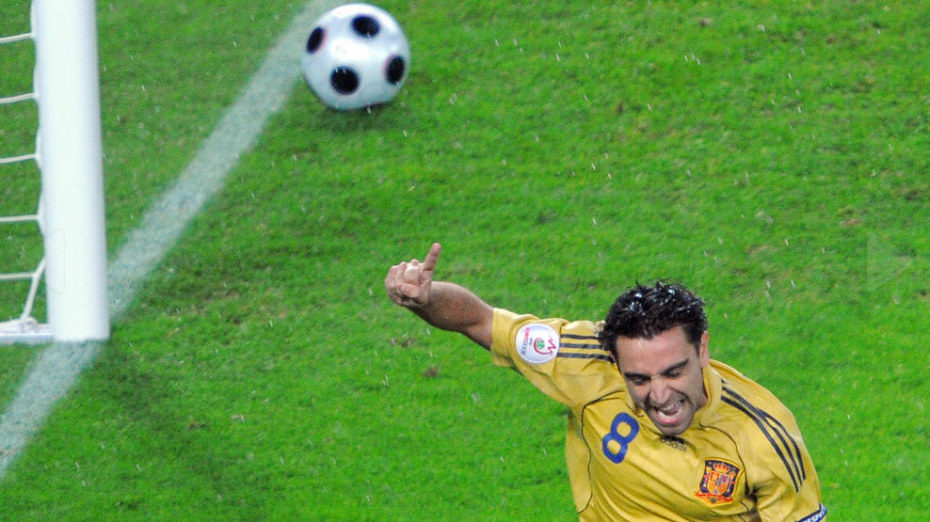 Xavi Hernández en la semifinal de la Eurocopa.