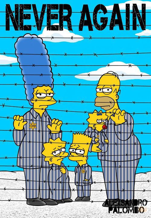 'Los Simpson' caracterizado como prisioneros de Auschwitz