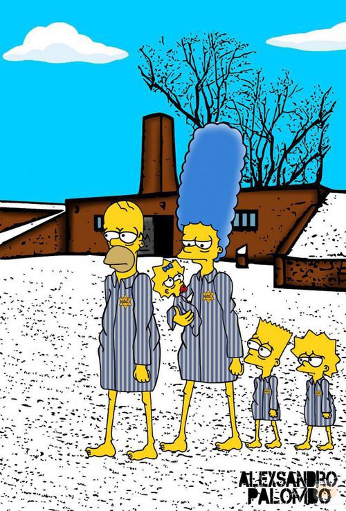 Imagen de 'Los Simpson' en el trabajo artístico "Nunca más"