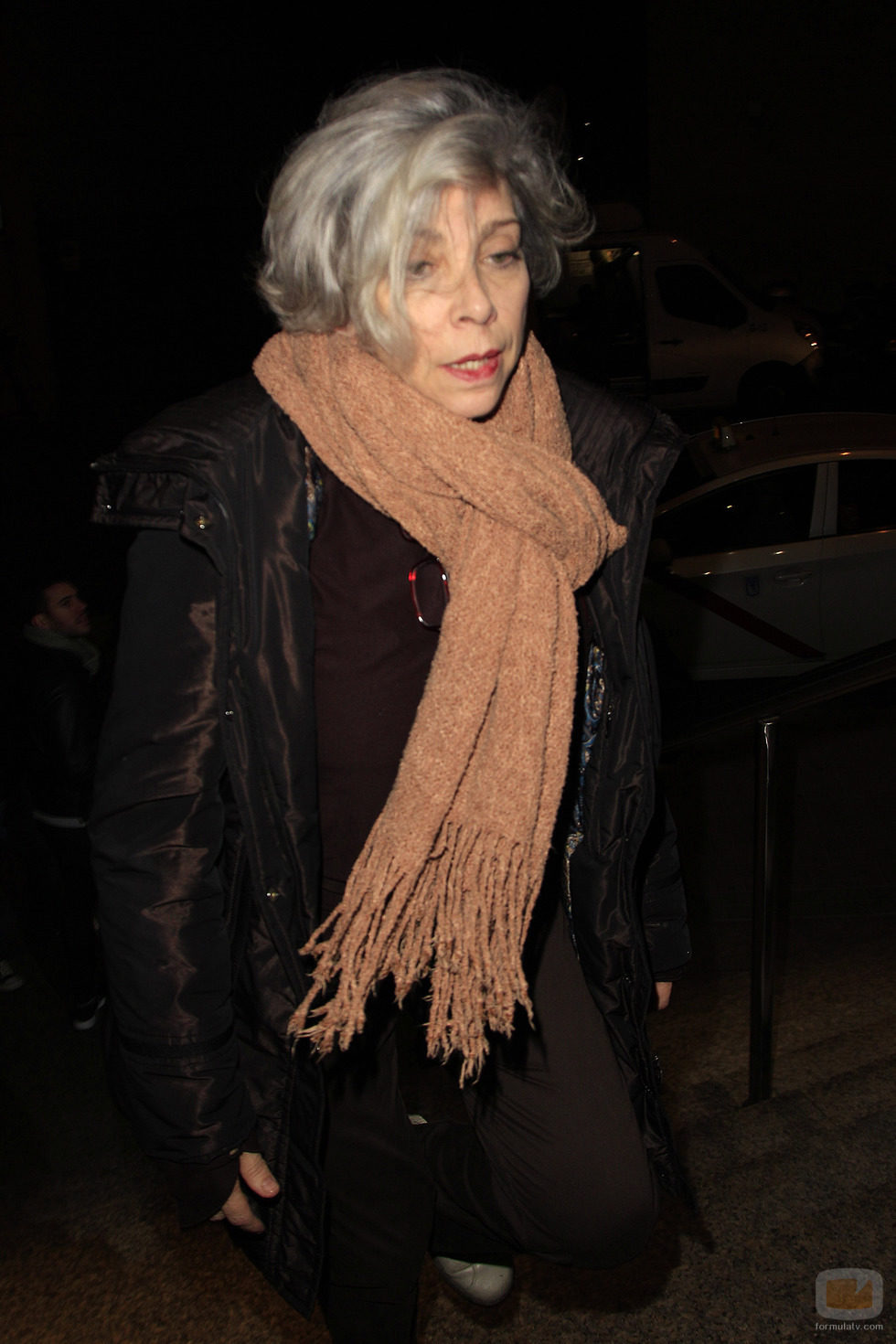 Kiti Mánver en el tanatorio tras la muerte de Amparo Baró