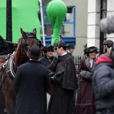 Benedict Cumberbatch en Londres grabando el capítulo de Navidad 2015 de 'Sherlock'