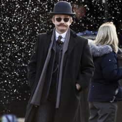 Martin Freeman filmando 'Sherlock' para el especial de Navidad 2015