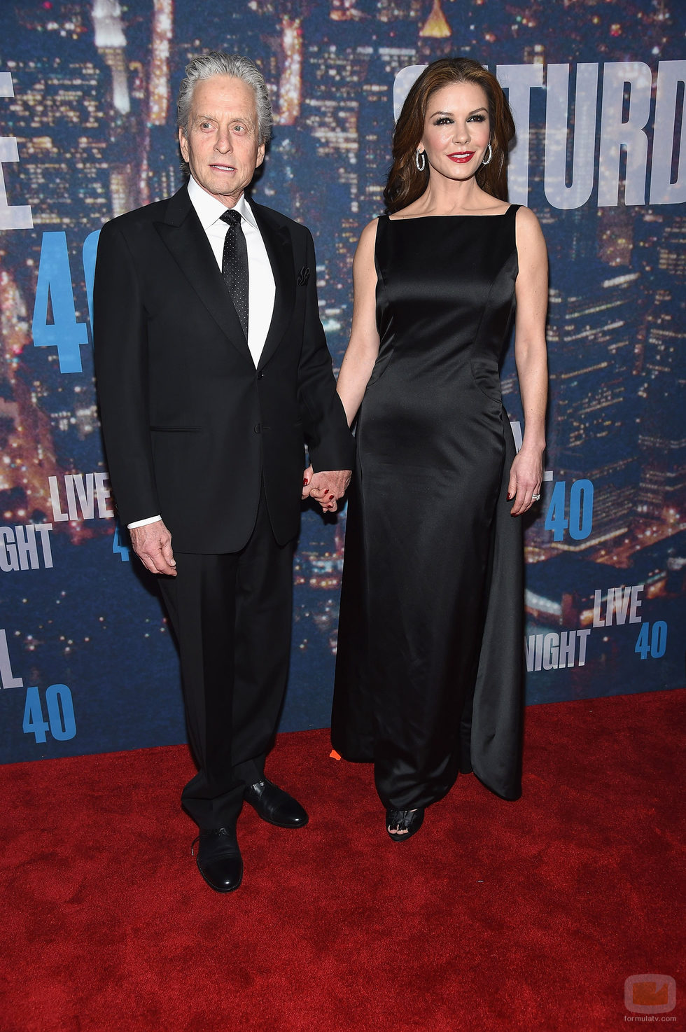 Michael Douglas y Catherine Zeta Jones en el 40 aniversario de 'SNL'