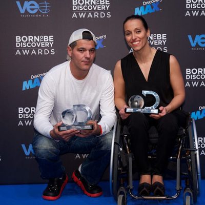 Frank Cuesta y Teresa Perales en los Born to be Discovery Awards 2015
