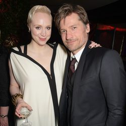 Gwendoline Christie y Nikolaj Coster-Waldau en el after party de la premiere de la quinta temporada de 'Juego de tornos'