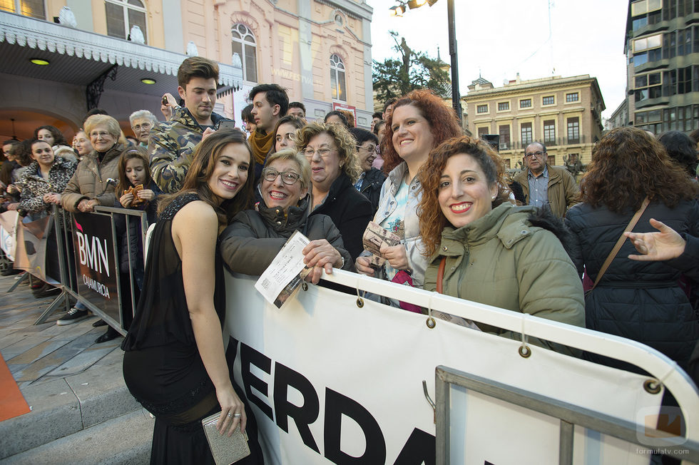 Celia Freijeiro en la alfombra naranja de Murcia