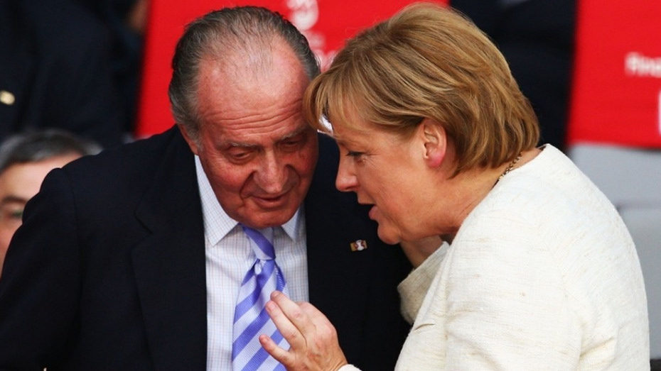 Juan Carlos I y Angela Merkel