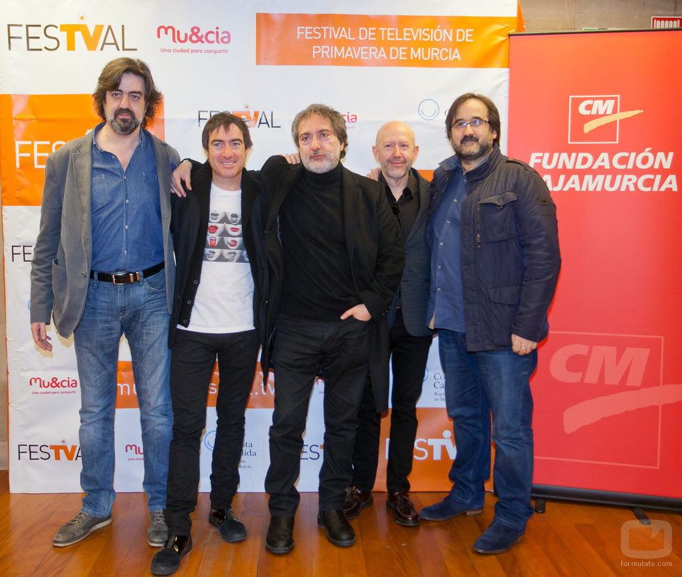 Víctor García, Álex Pina, Javier Olivares, Emilio Pina y Teddy Villalba