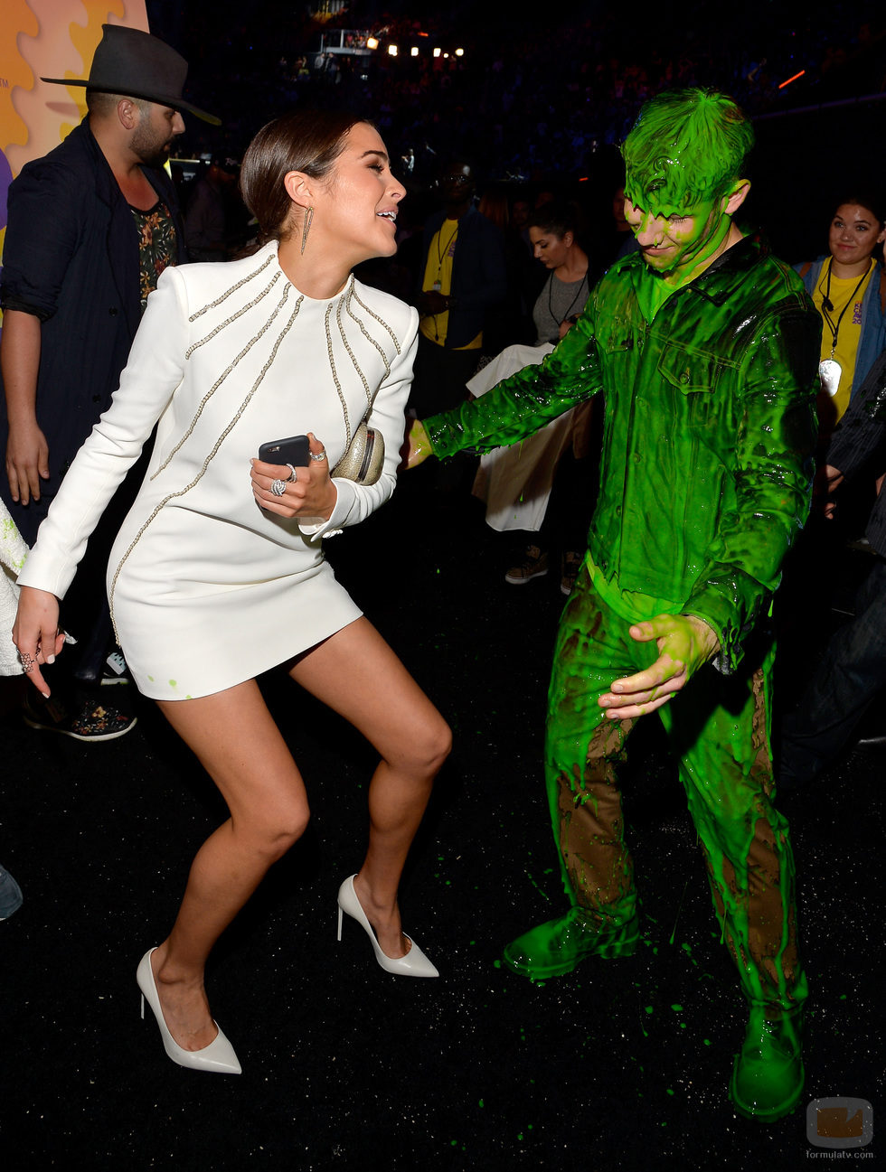 Olivia Culpo y Nick Jonas en los Nickelodeon's 28th Annual Kids' Choice Awards