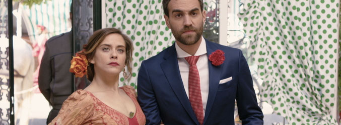 María León con Jon Plazaola en las casetas en el sexto capítulo de 'Allí abajo'