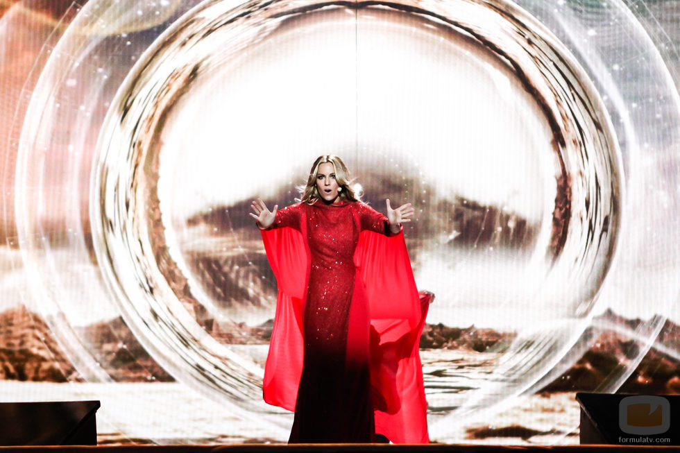 Edurne, con una gran puesta en escena en el primer ensayo del 'Festival de Eurovisión 2015'