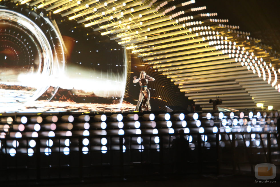 Edurne en el segundo ensayo del Festival de Eurovisión 2015