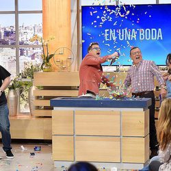 Los Morancos presentando 'Jugamos en casa'